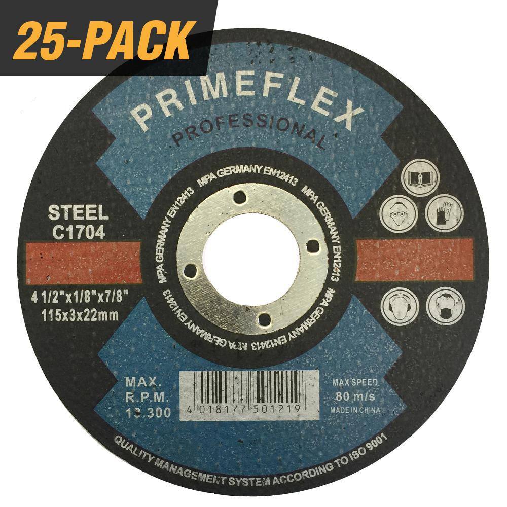 GRIP TIGHT TOOLS 4-12 in. x 18 in. 78 in. Cut off Wheel Cutting Disc for Metal  General Purpose Blade (25-Pack) C1704-25