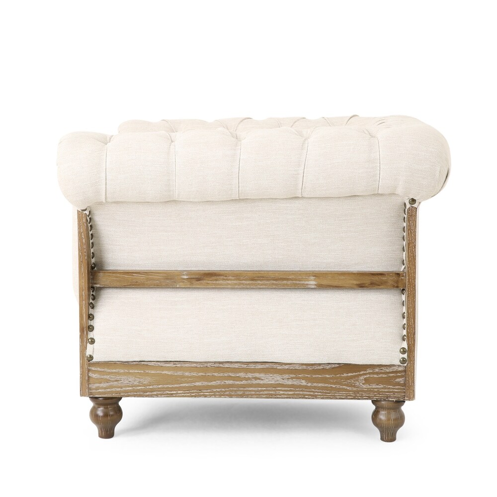 Voll Tufted Club Chair with Nailhead Trim by Christopher Knight Home