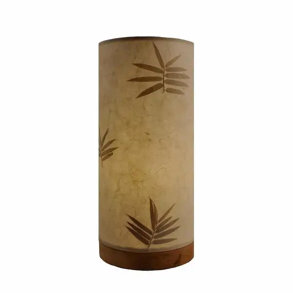 Handmade Paper Cylinder Bamboo Table Lamp - 6 x 6 x 13