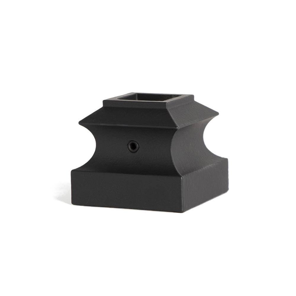 HOUSE OF FORGINGS Satin Black 34.3.19 Flat Base Shoes for 34 in. Square Mega 1.9 in. x 1.6 in. Iron Balusters for Stair Remodel HFSTB34.3.19