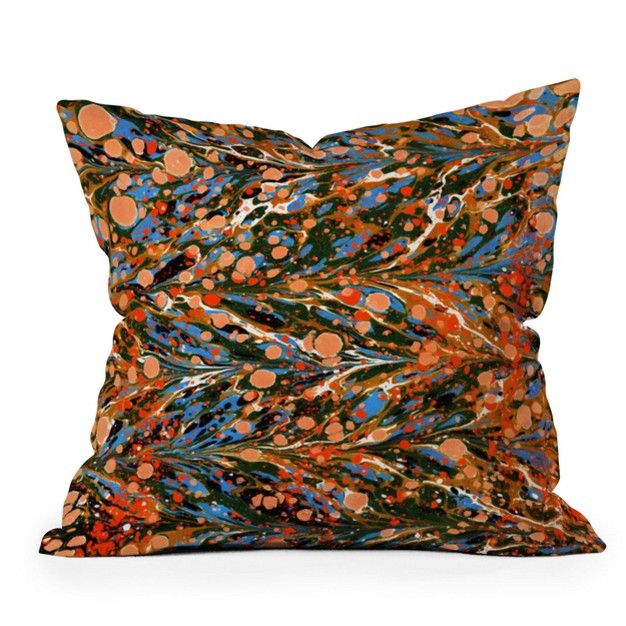 Amy Sia Marbled Illusion Autumnal Square Throw Pillow Deny Designs