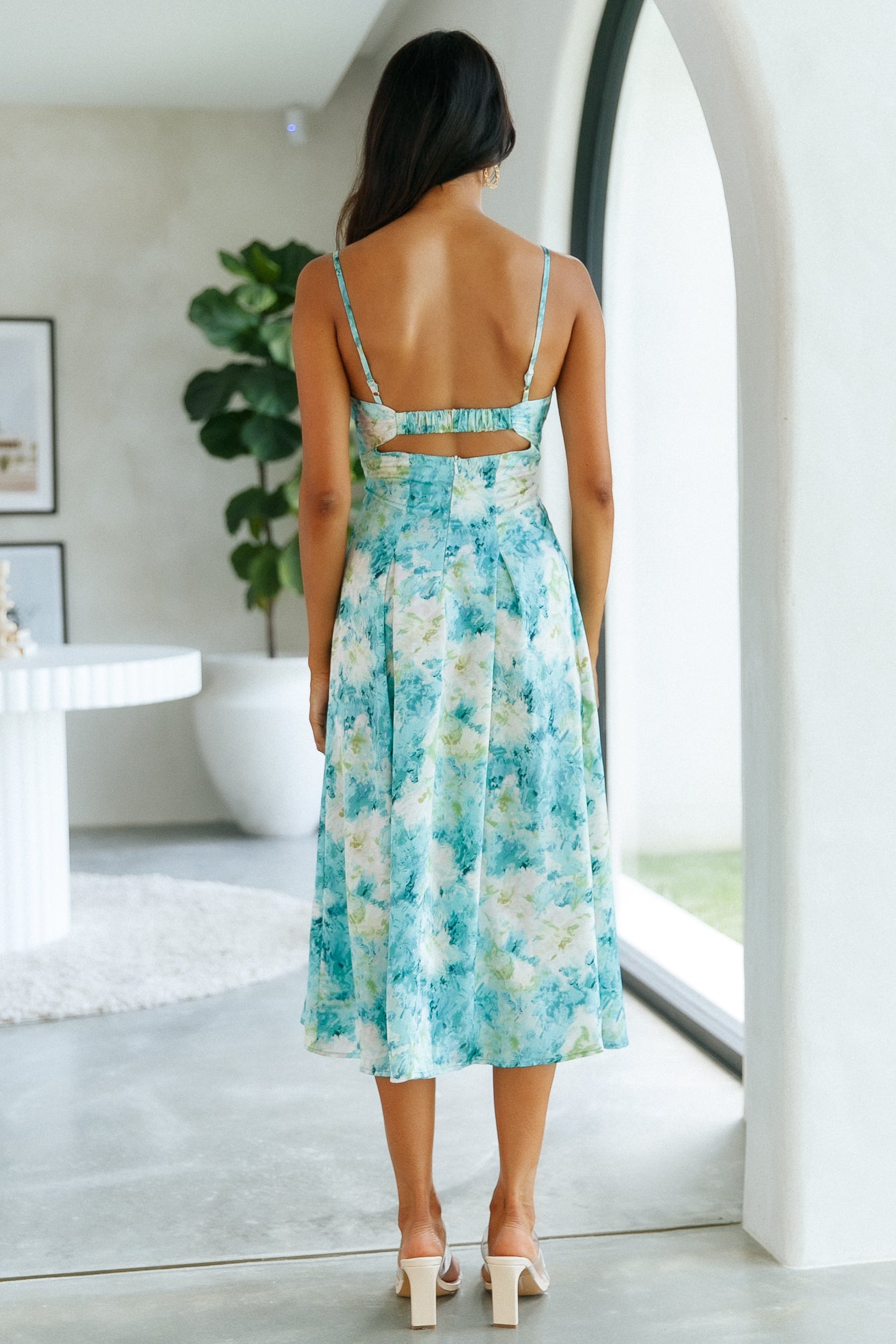 Sunny Skies Midi Dress Aqua