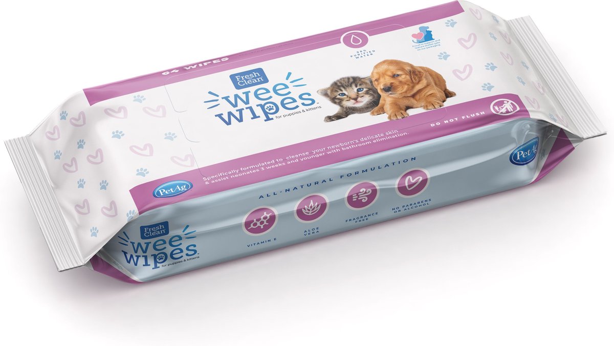 PetAg Wee Cat Dog and Small-Pet Wipes， 64 count