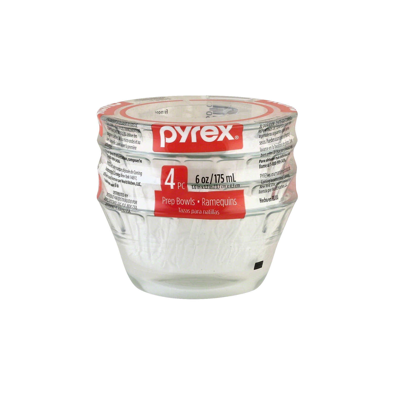 Pyrex 4 in. W X 4 in. L Custard Cups Clear 4 pk