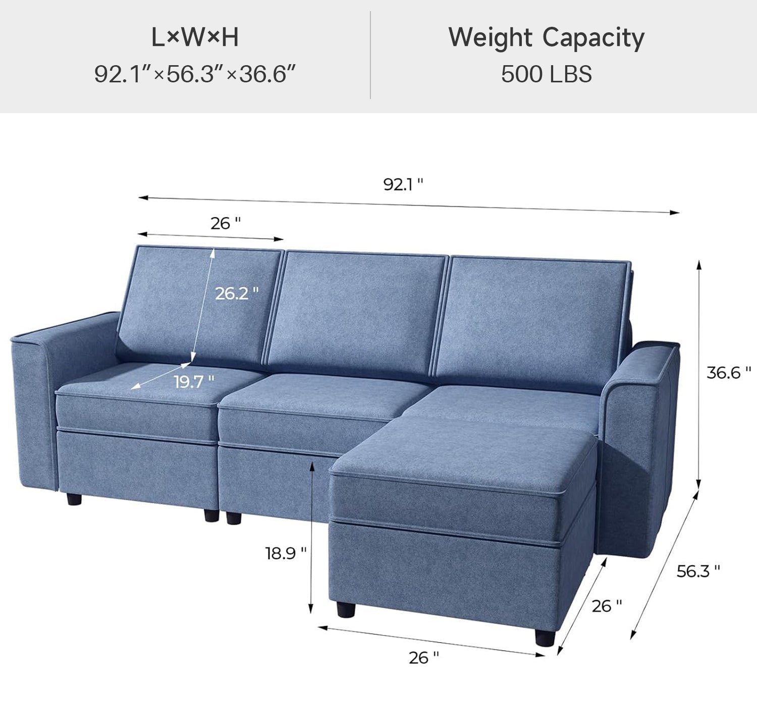 Velvet Convertible Sectional Sofa 4 Seat Sofa Couch L Shaped with Storage, Chaise