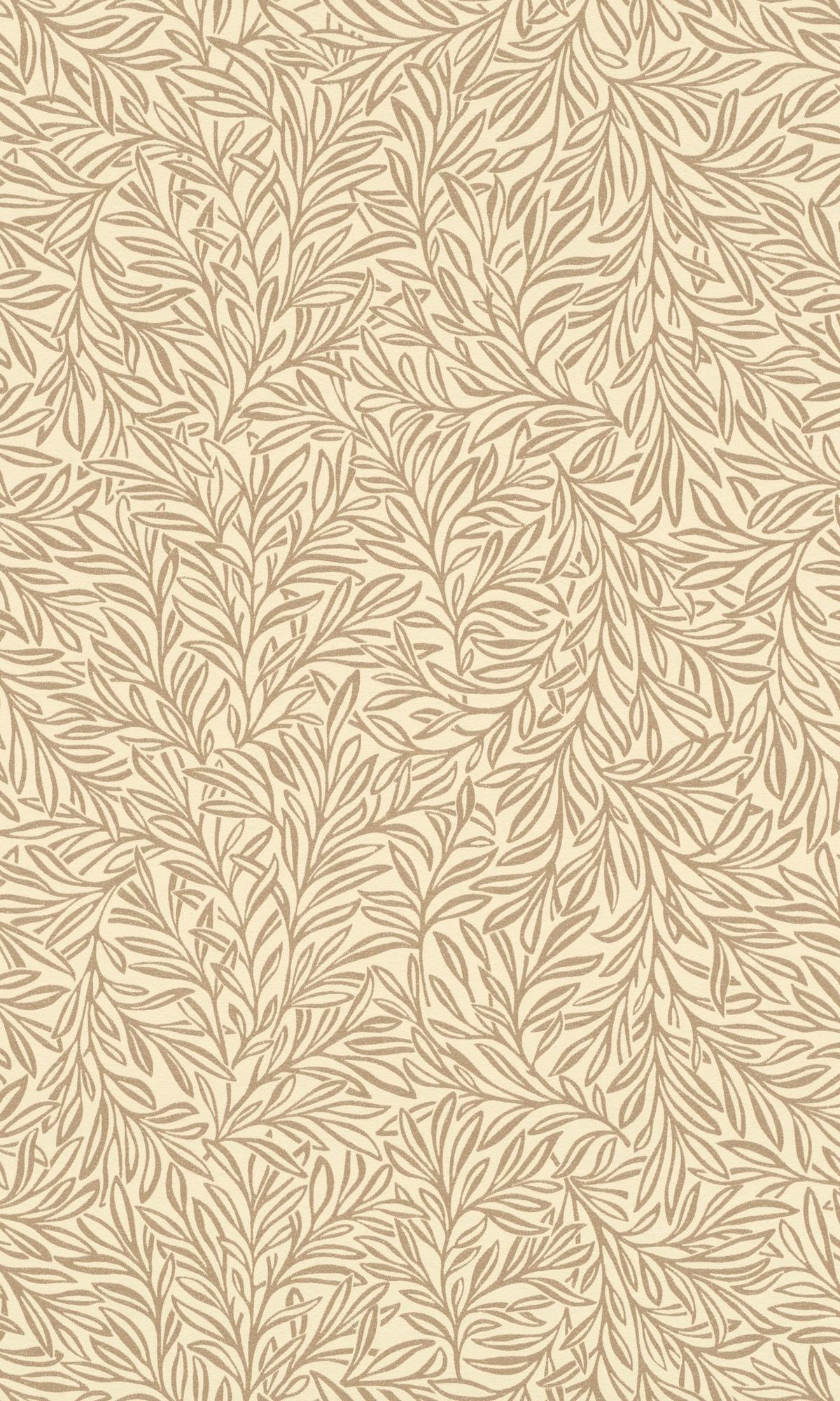 Minimalist Gold Leaves Tropical Metallic Wallpaper