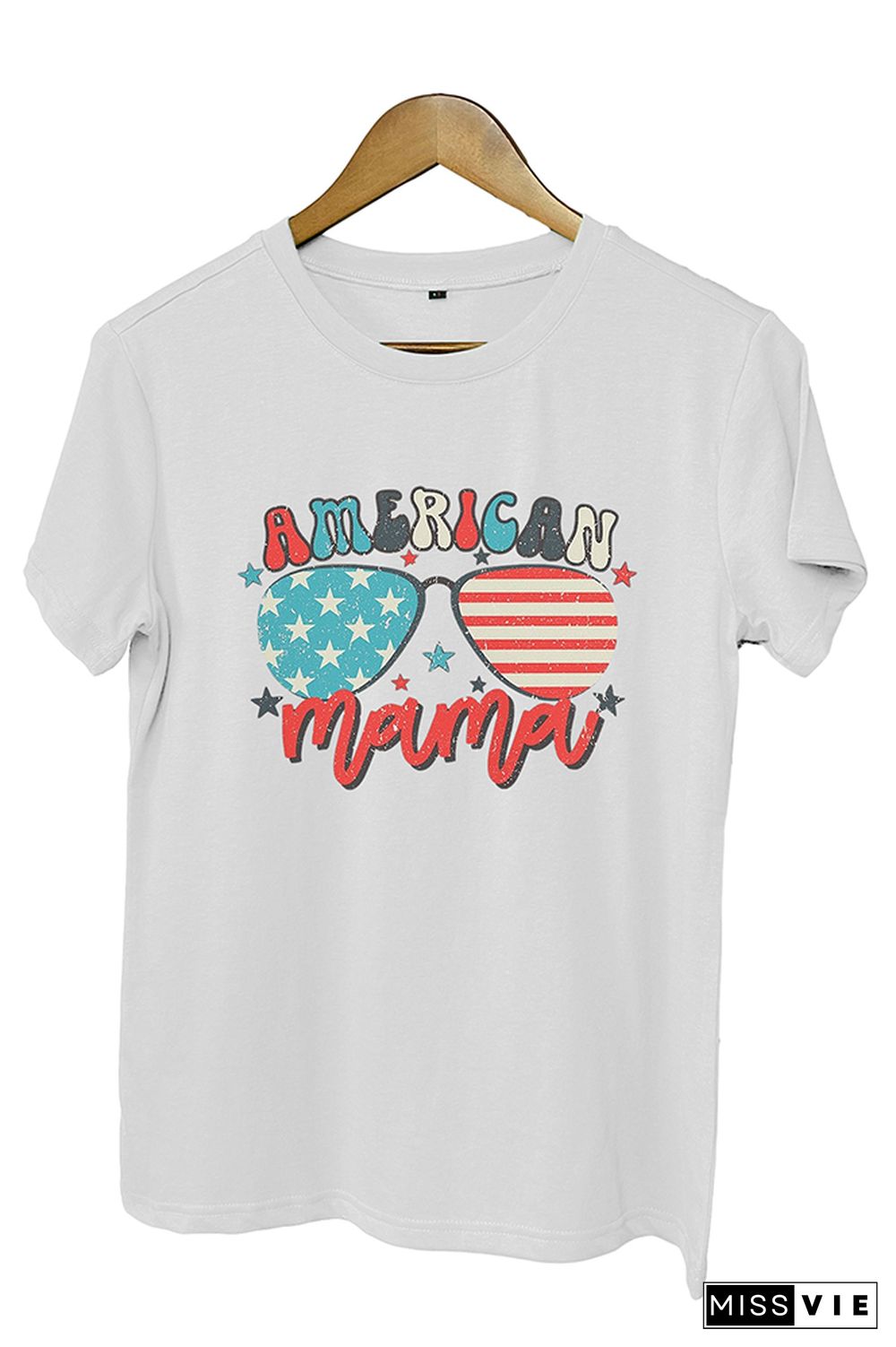 US Flag American Mama Graphic Tee Wholesale