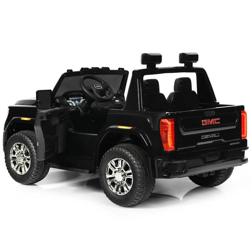 2-Seater GMC Licensed Kids Ride On Car 12V Battery Powered Electric Riding Toy Truck with Storage Box