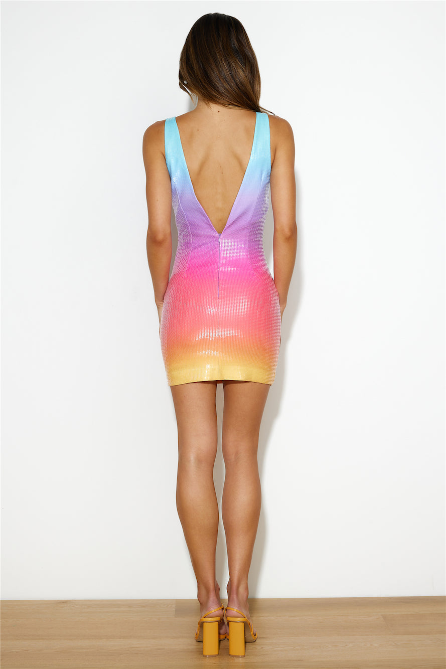 RUNAWAY Malibu Mini Dress Rainbow