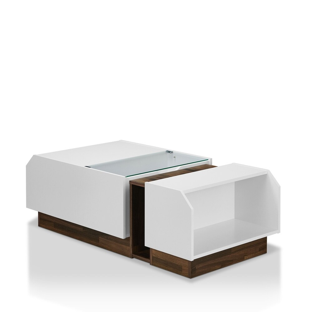 Podd Contemporary White 49 inch 3 Shelf Coffee Table by Furniture of America