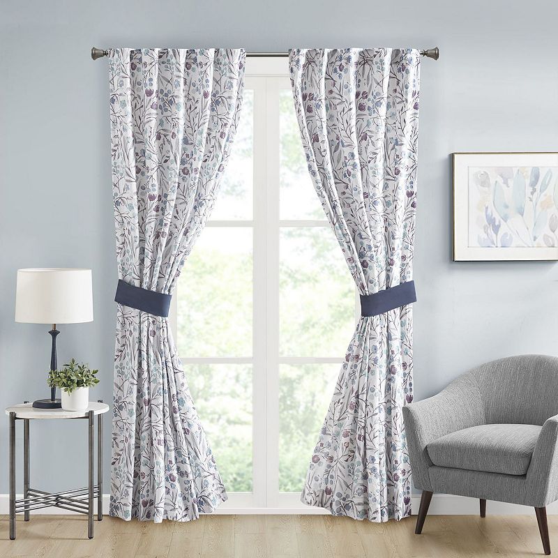 Madison Park 2-pack Candice Floral Light Filtering Rod Pocket Window Curtains