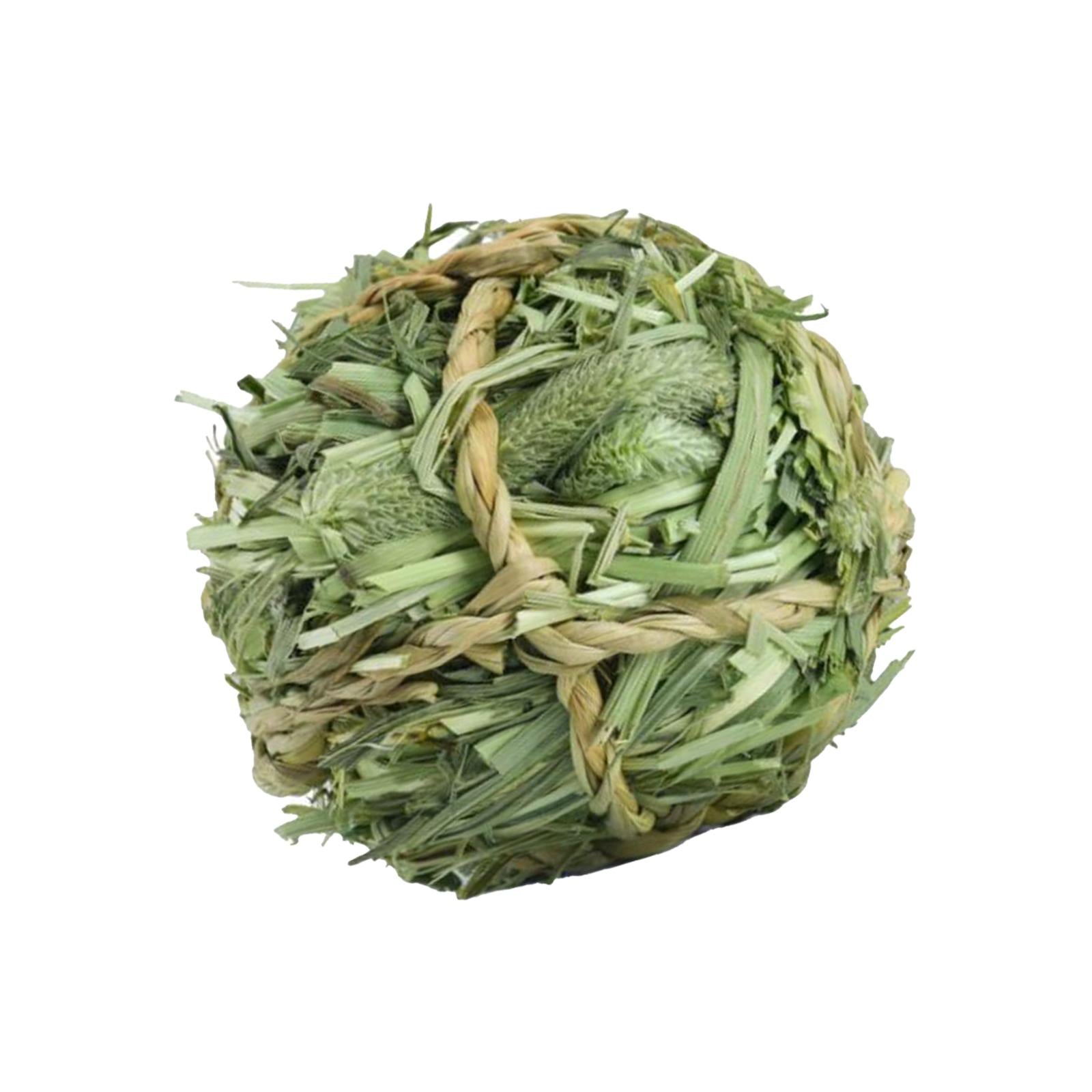 Rabbit Chew Toy Woven Grass Ball Activity Toy Bite Grind Toy Timothy Grass Hay Ball for Hamster Gerbils Pets Supplies