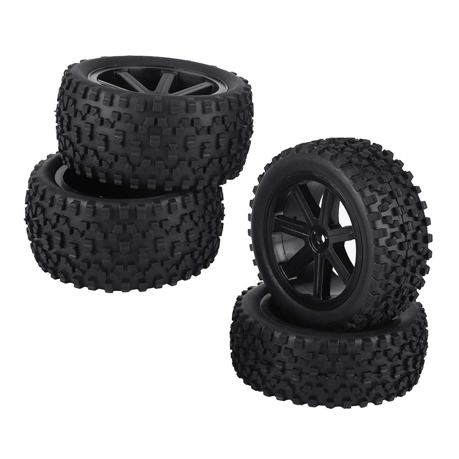 4pcs 1/10 Rc Truck Rubber Tire Wheel Tyre For Zd Racing Buggy Crawler Car Black