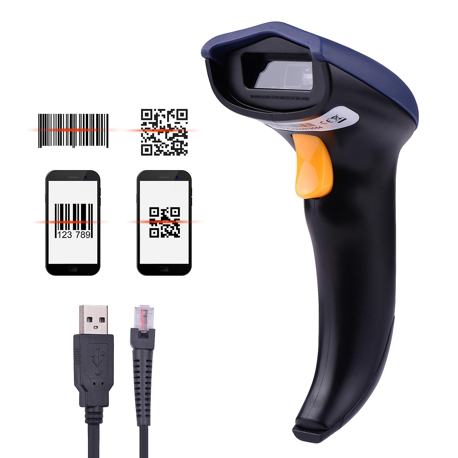 Handheld 1d2d/qr Barcode Scanner Usb Wired Bar Code Reader Manual Trigger/auto Continuous Scanning Support Paper Code/screen Code Compatible With Wind