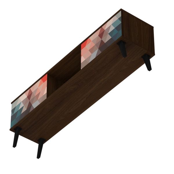 Doyers 62.20 TV Stand in Multi Color Red and Blue