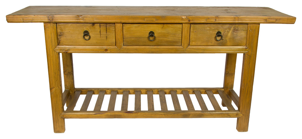 Chinese Country Charm Reclaimed Wood Console Table   Transitional   Console Tables   by Redd Furnishings  Houzz