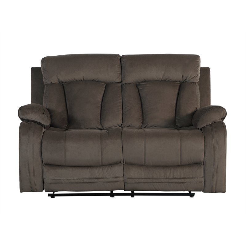 Titan Furnishings Transitional Microfiber Fabric Loveseat in Brown Color