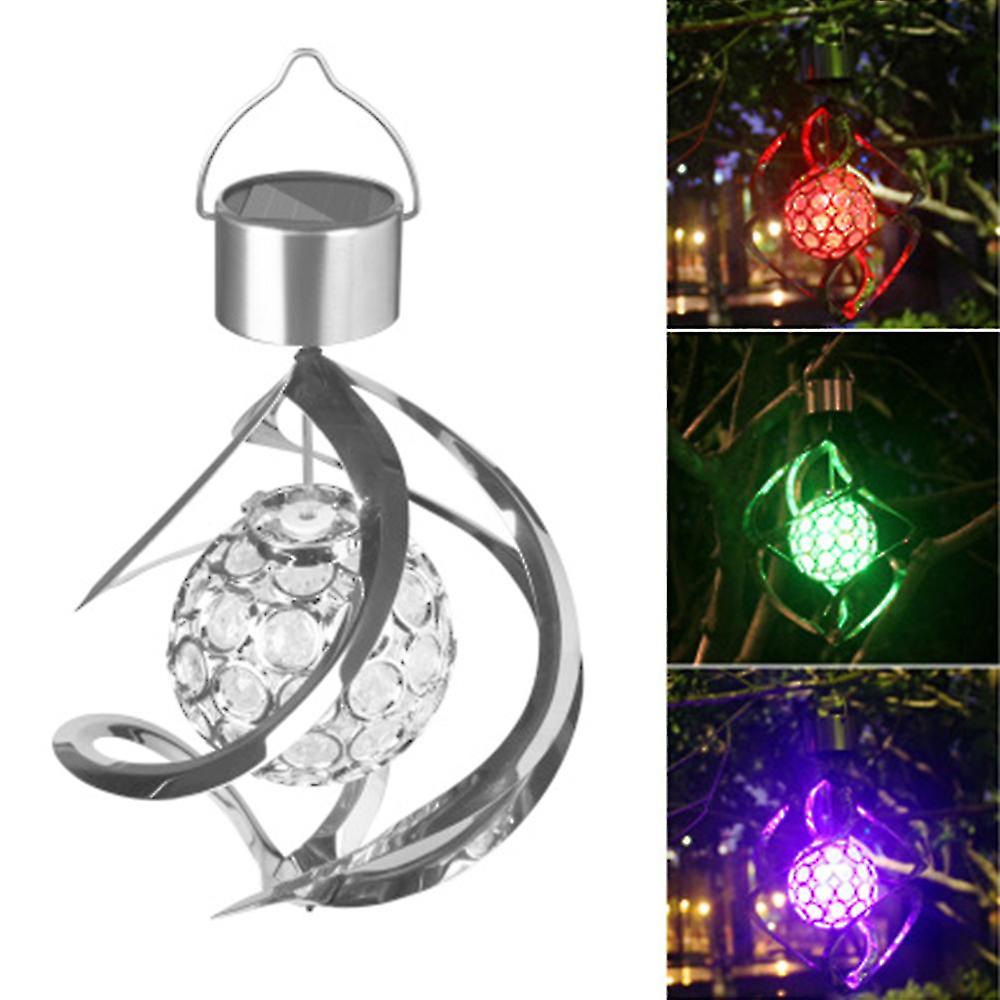 Solar Ed Mes Led Spiral Spinner Lamp Hanging