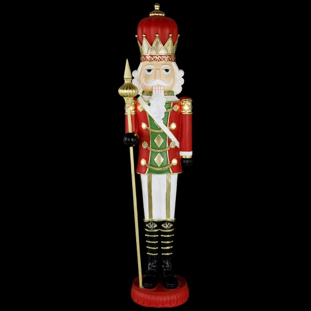 Red And Gold Christmas Nutcracker With Scepter