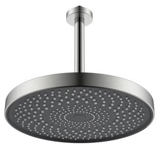 GIVING TREE 4-Spray Patterns Pressure-boosting 10 in. Rain Head with 5 in. Handheld Shower Head in Brushed Nickel（Valve not include) HDFFBT701PJ-NS