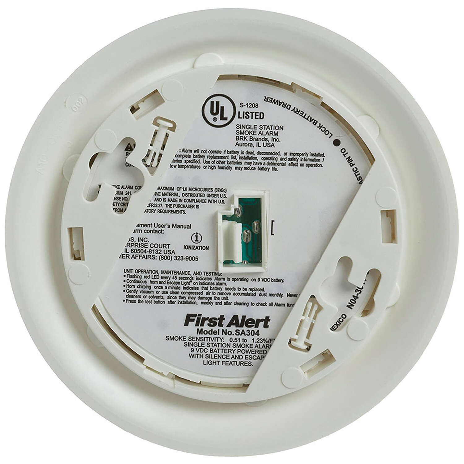 First Alert Battery-Powered Ionization Smoke Detector w/Escape Light