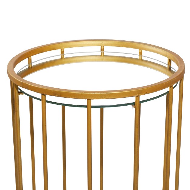 Set Of 3 Contemporary Metal Accent Tables Gold Olivia amp May