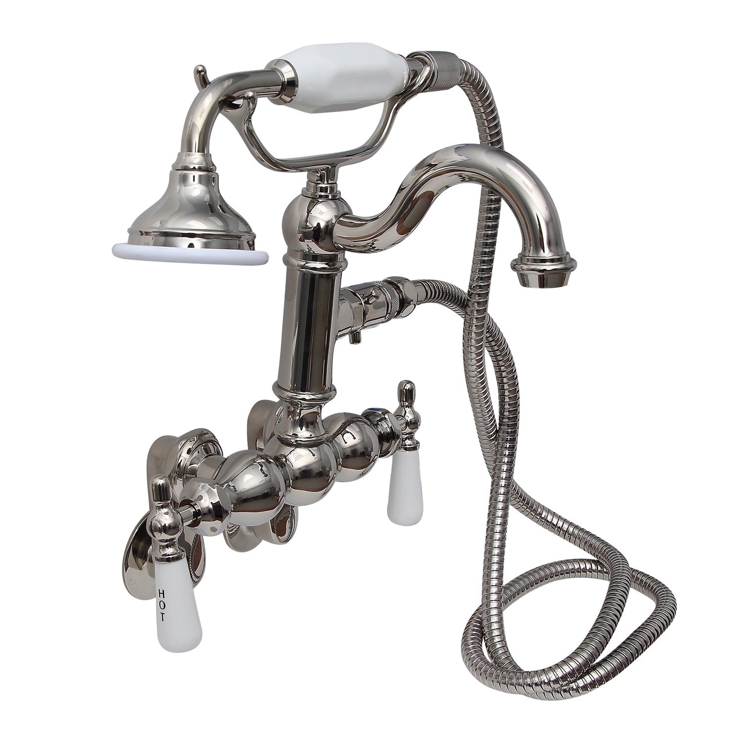 Tub Wall-Mounted Filler with Hand-Held Shower