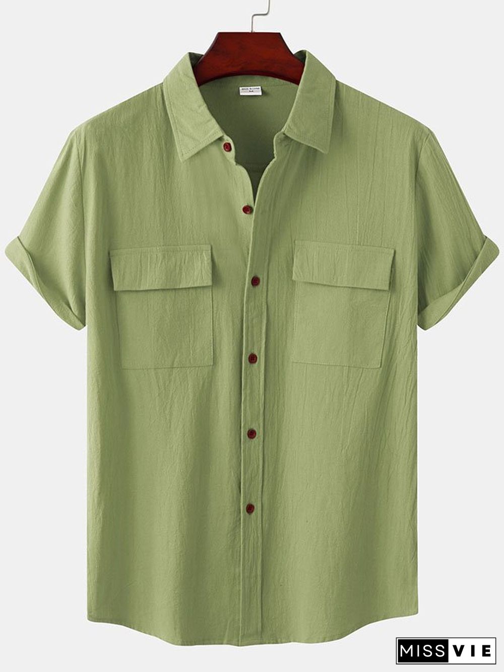 Casual Solid Color Pocket Shirt