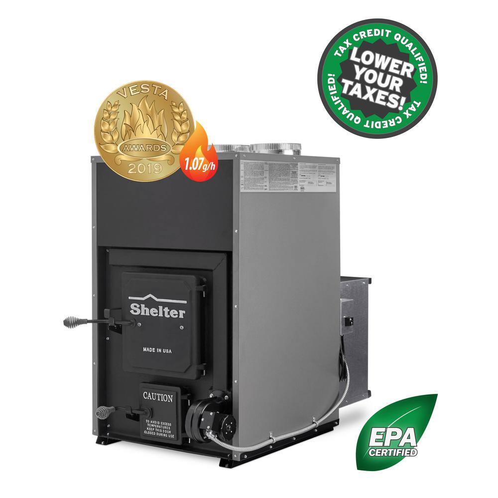 Shelter 4.0 cu. ft. EPA 2020 Certified 50400 BTU Forced Air Wood Burning Indoor Furnace SF1000E