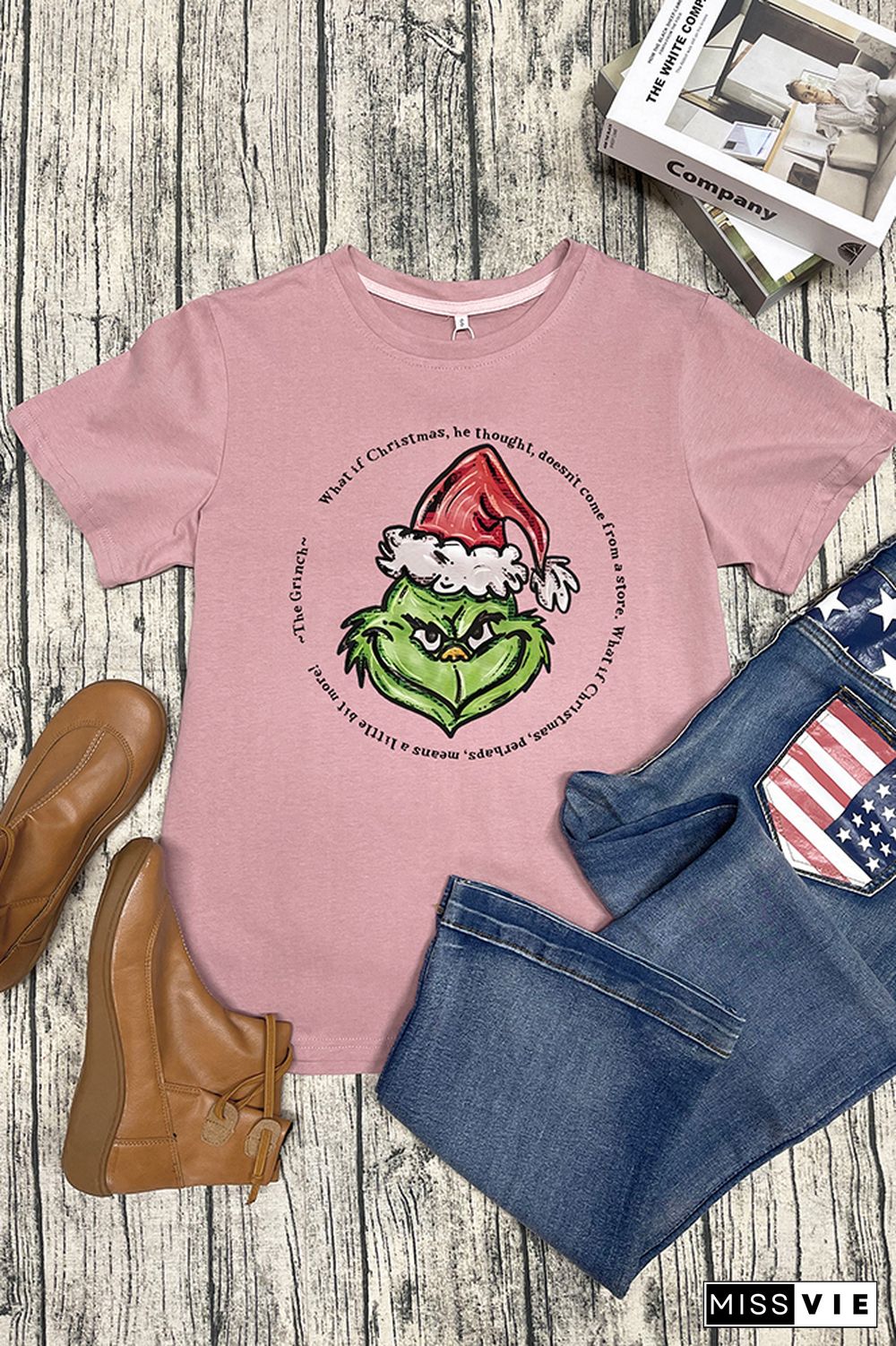 Grinch Christmas Graphic Tee Short Sleeves Wholesale