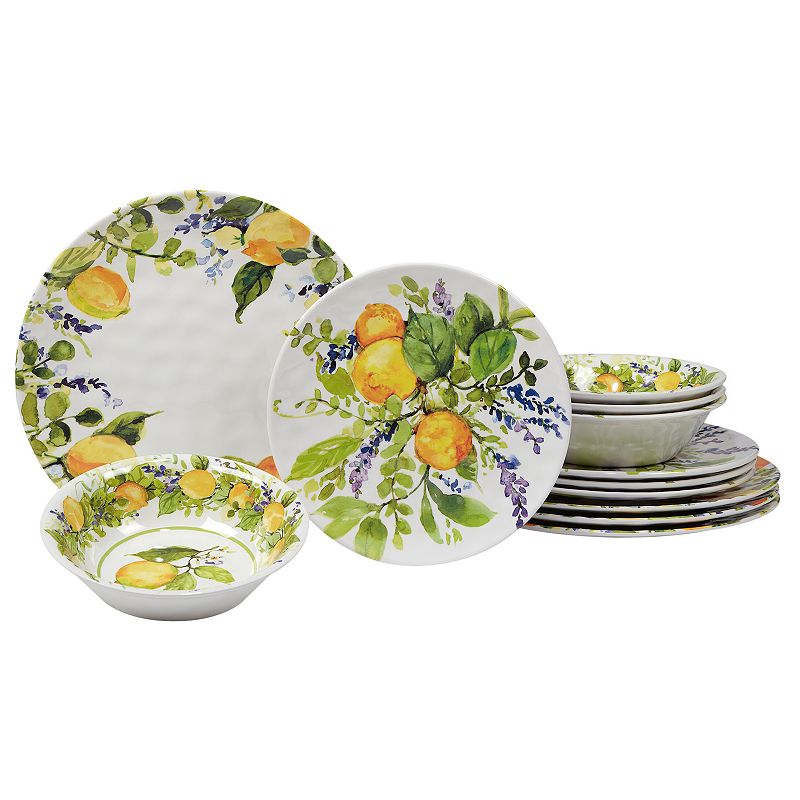 Certified International Lemon Zest 12-pc. Melamine Dinnerware Set