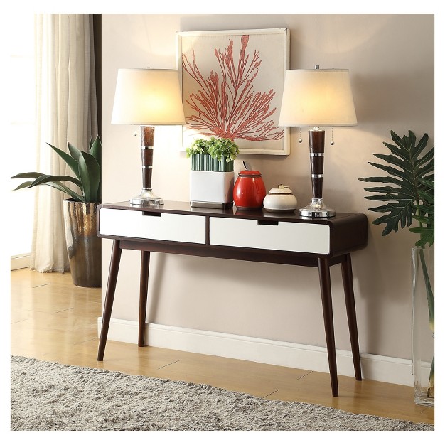 Sofa Table Walnut White Acme Furniture