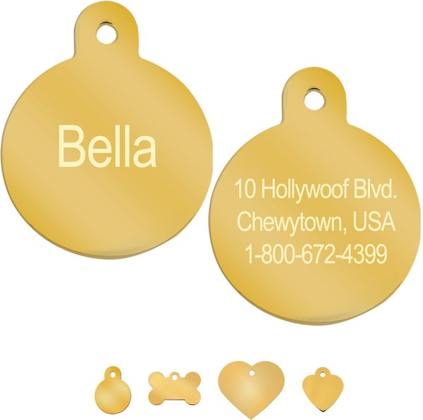 Quick-Tag Personalized Dog and Cat ID Tag， Metallic Gold