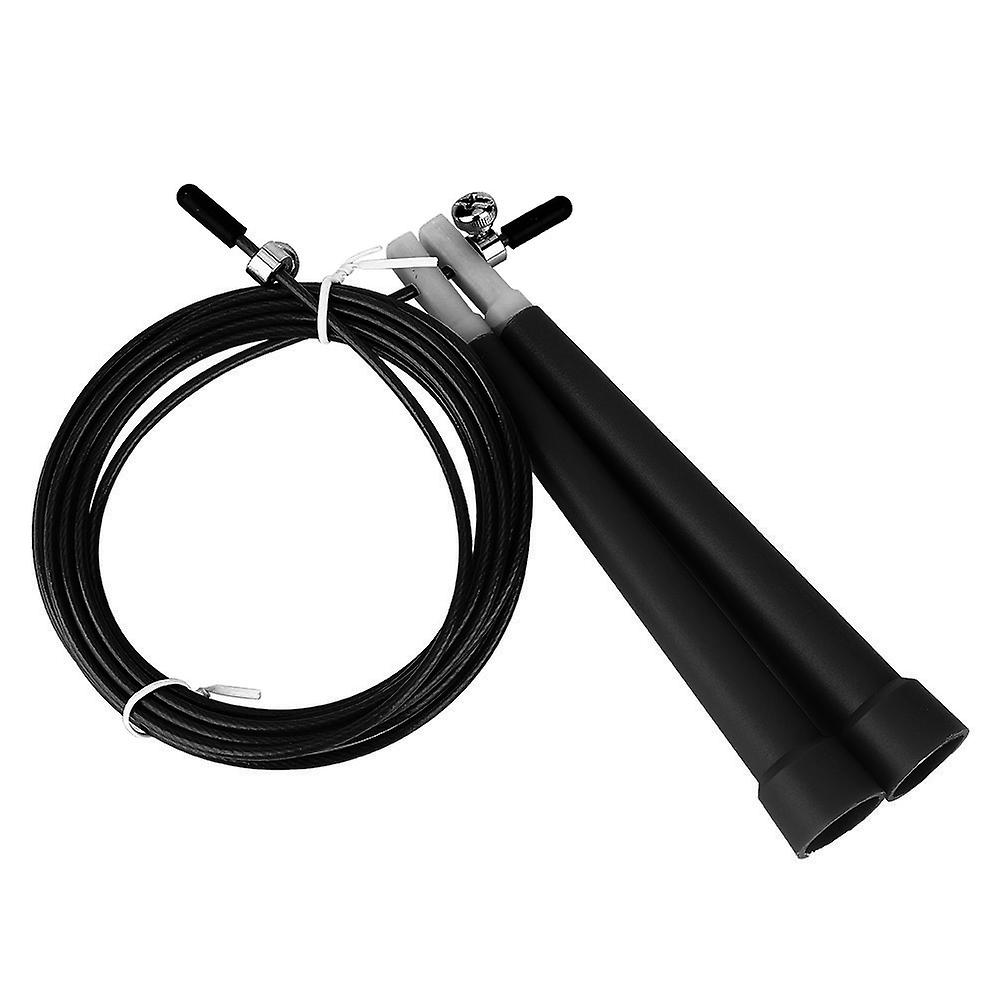 Durable Adjustable Steel Wire Skipping Jumping Rope For Fitness Training Exercise Black