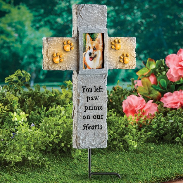 Collections Etc You Left Paw Prints On Our Hearts Solar Pet Cross Memorial