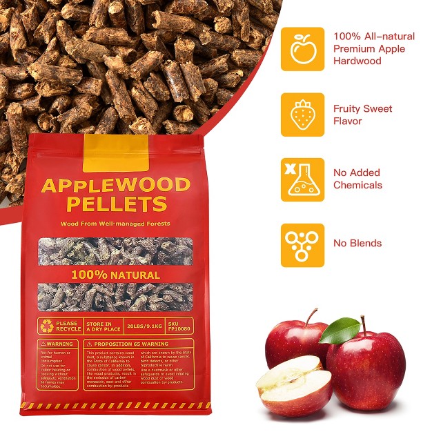 Costway 20lbs Apple Wood Pellets All natural For Smokers Pellet Grills Bbq Roast