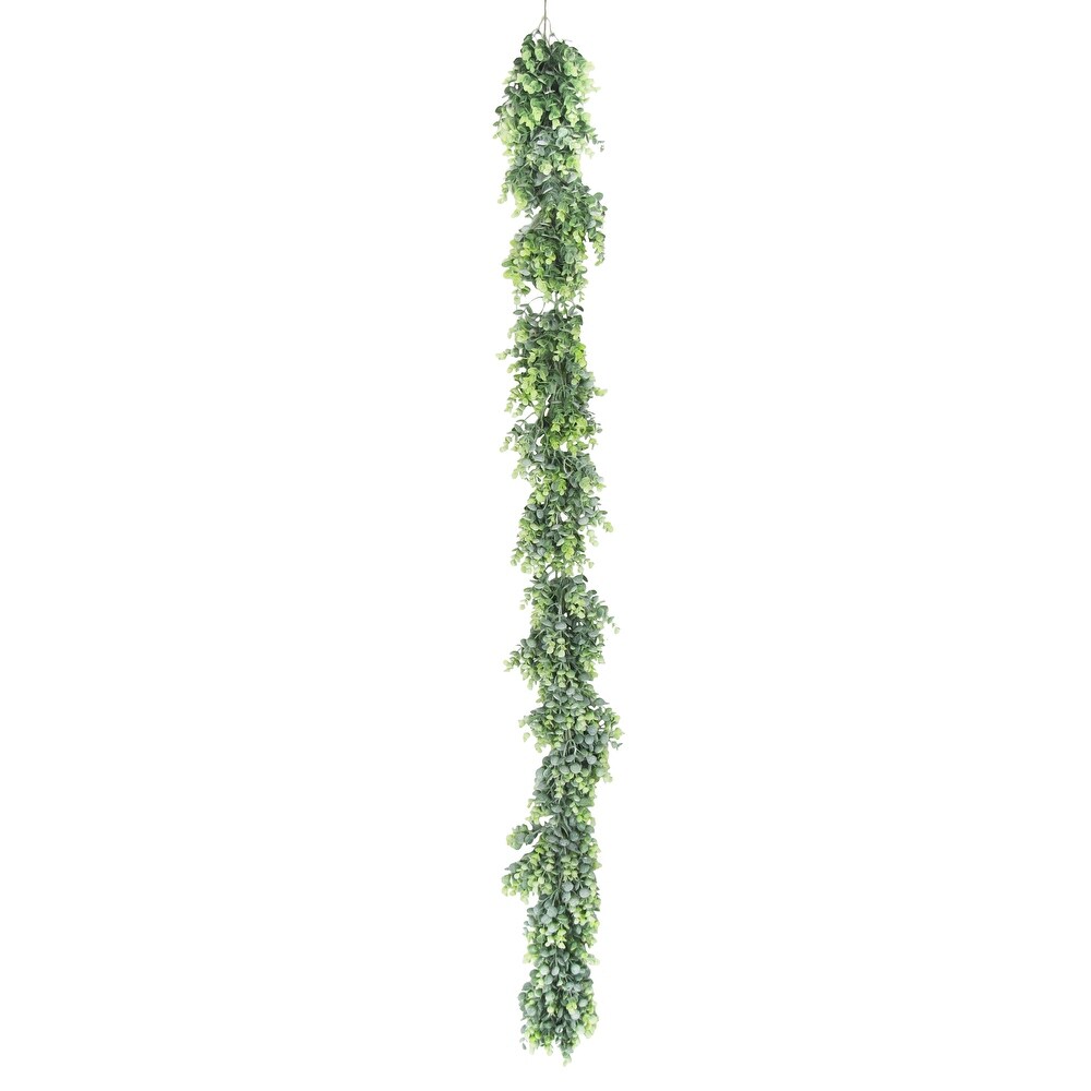 6ft Frosted Green Artificial Spiral Eucalyptus Leaf Vine Plant Hanging Greenery Foliage Garland   72\