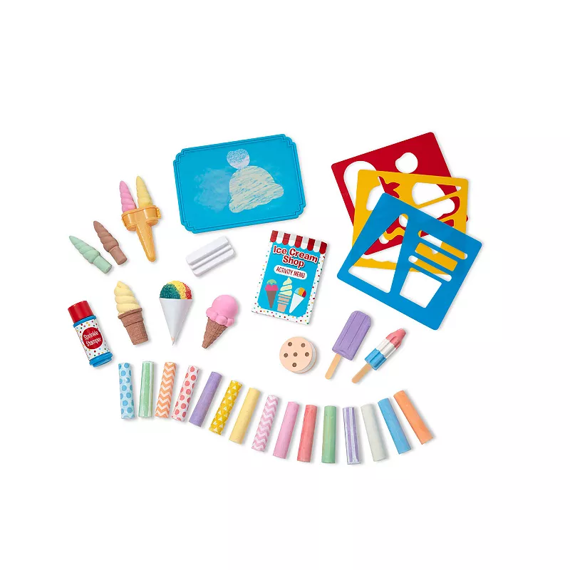 Melissa and Doug Ice Cream Shop Multi-Colored Chalk and Holders Play Set