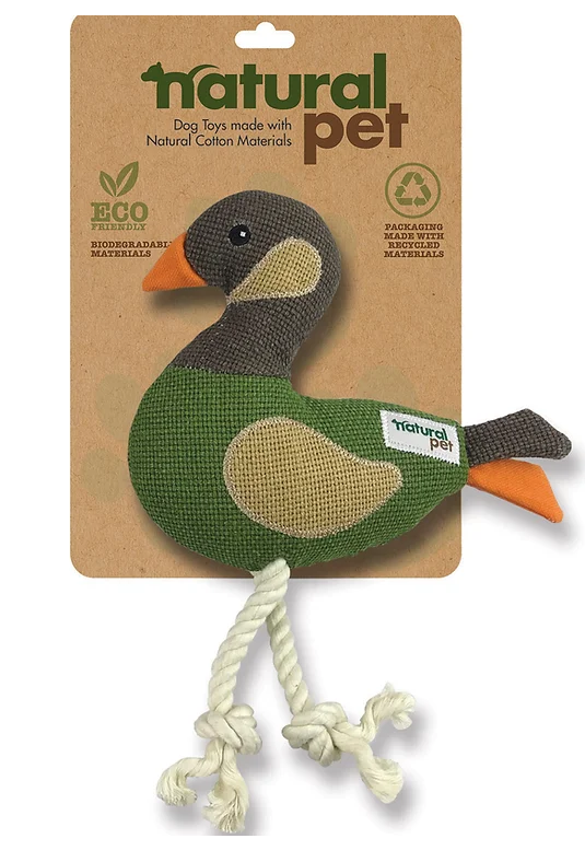 Natural Pet Small/Med canvas Hemp Assorted Dog Toy - Turtle/Frog/Goose