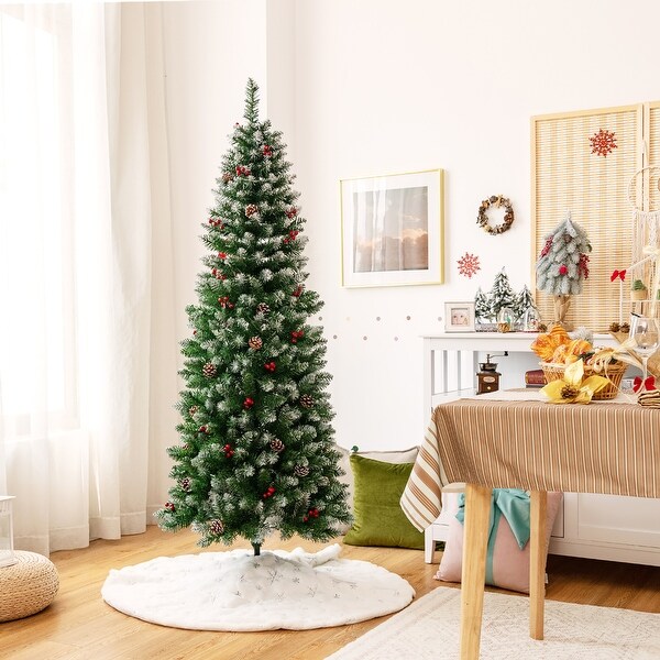 Pre lit Christmas Tree Hinged Pencil Decoration Tree with LED Lights