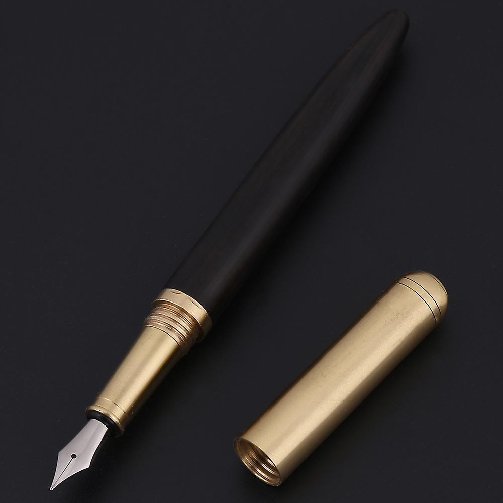 High Grade Wooden Fountain Pen Wood Stationery Business Office Supplies 0.7mm (Black Wood)