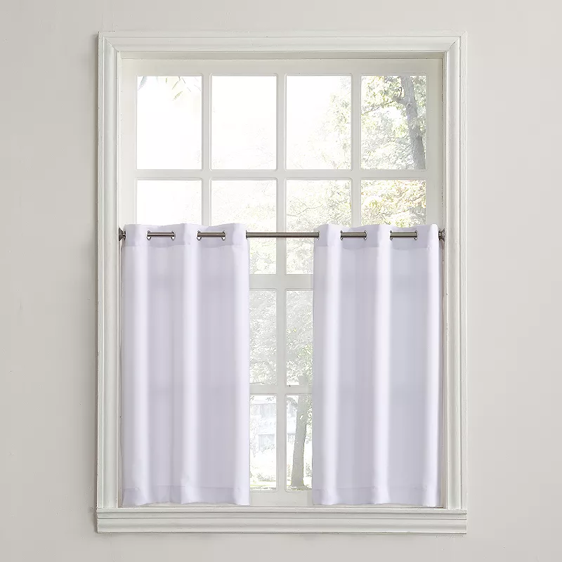 No. 918 Montego Casual Textured Semi-Sheer Grommet Kitchen Curtain Tier Pair