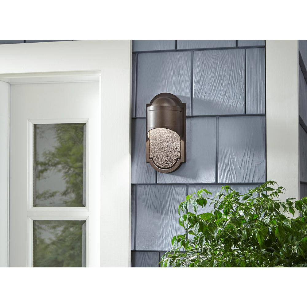 Home Decorators Collection Dark Sky 1-Light Bronze Outdoor Integrated LED Wall Lantern Sconce HD-1244-I