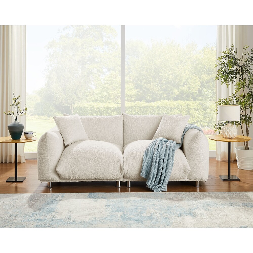 78.2nch Wide Boucle Sofa  Scandinavian style Couch  Loveseat