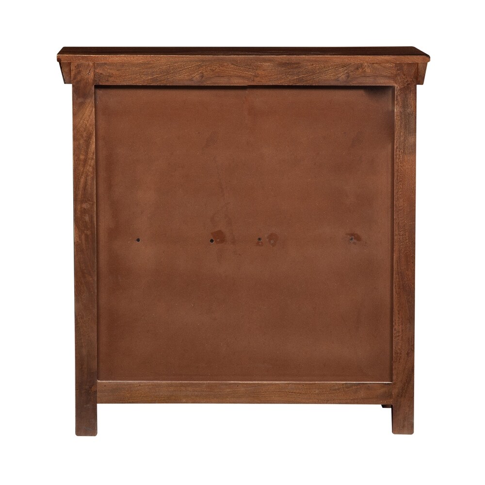 Sahana Warm Nutmeg Teal 2 Door Accent Cabinet