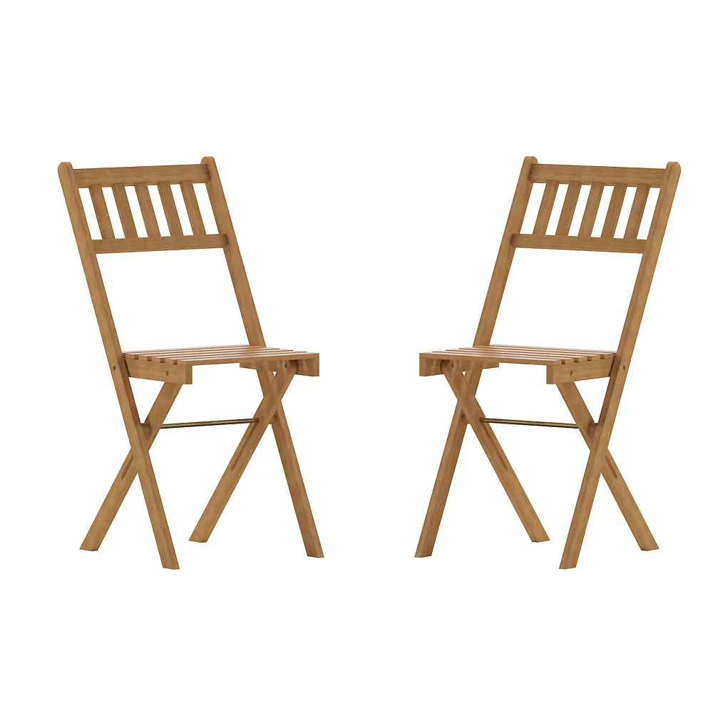 Flash Furniture Martindale Indoor / Outdoor Patio Folding Bistro Chair 2-piece Set