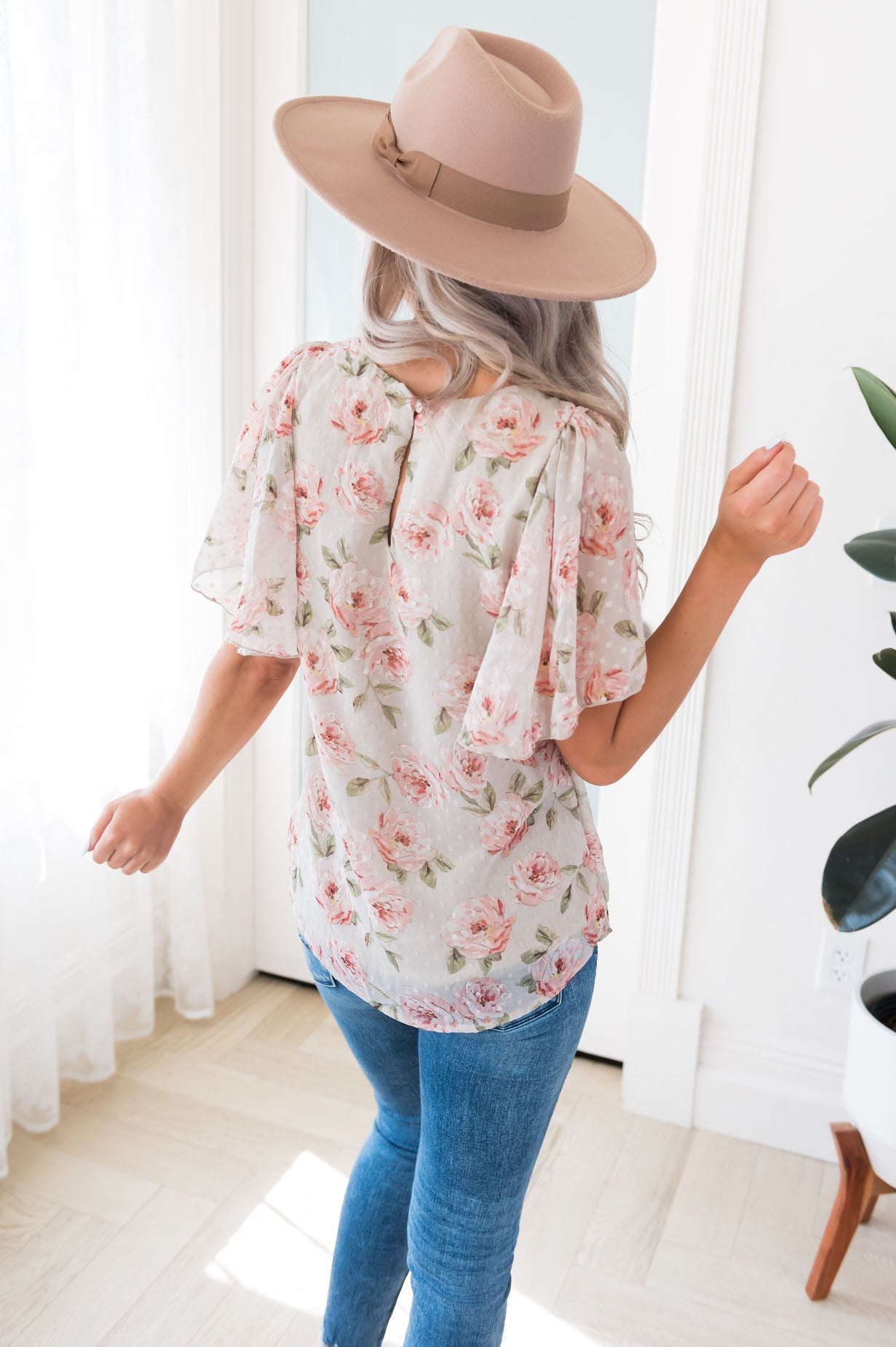 Promises, Promises Modest Flutter Sleeve Blouse