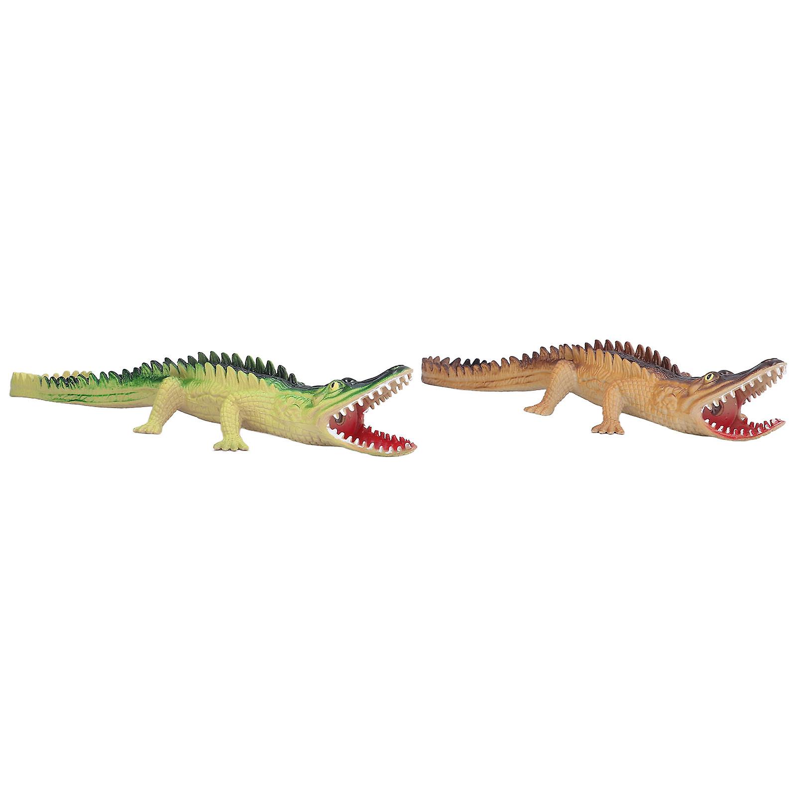 2pcs Animal Models 31cm Vivid Lifelike Brown Green Colors Simulation Animal Toys With Sound For Children Toys Gifts