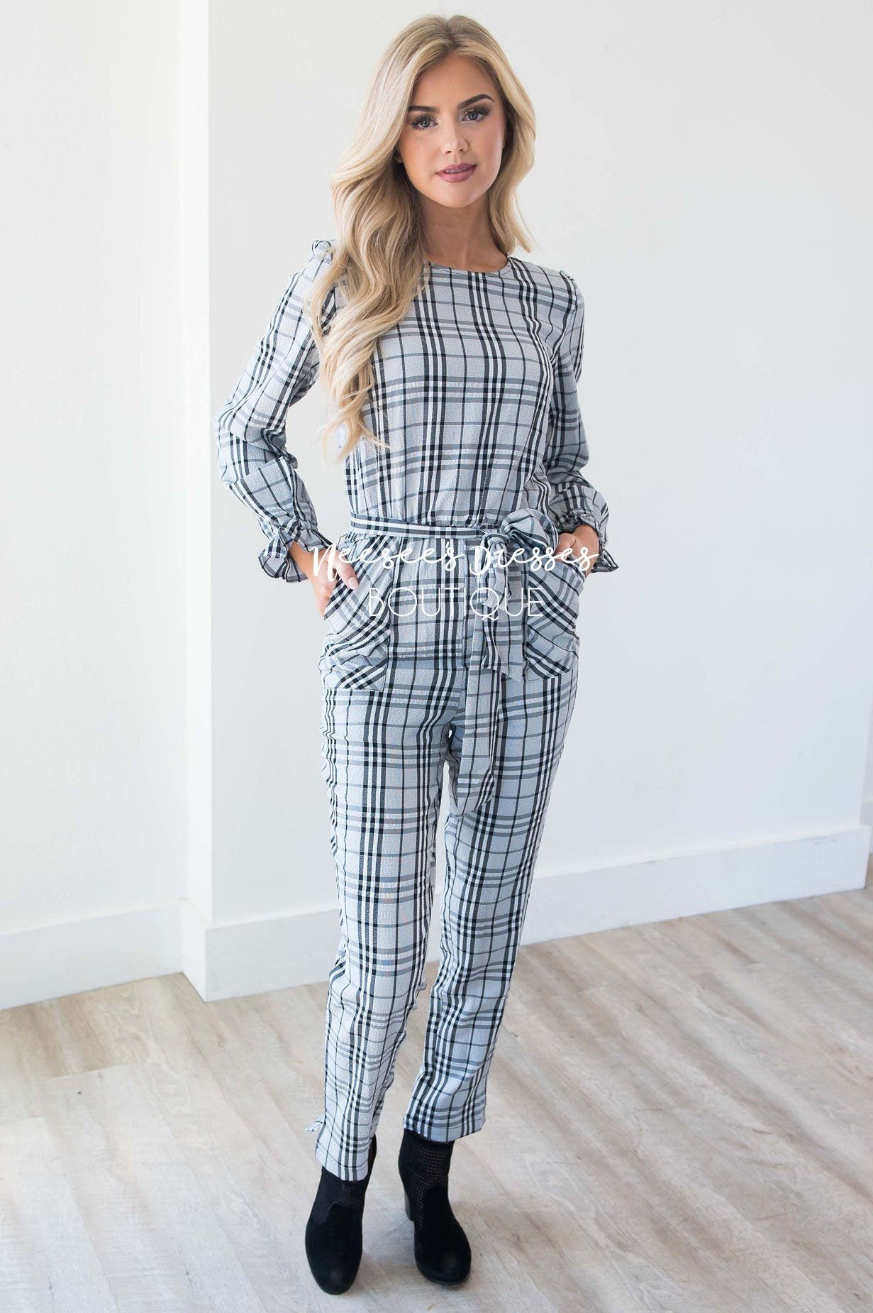 The Lurlene Plaid Jumpsuit