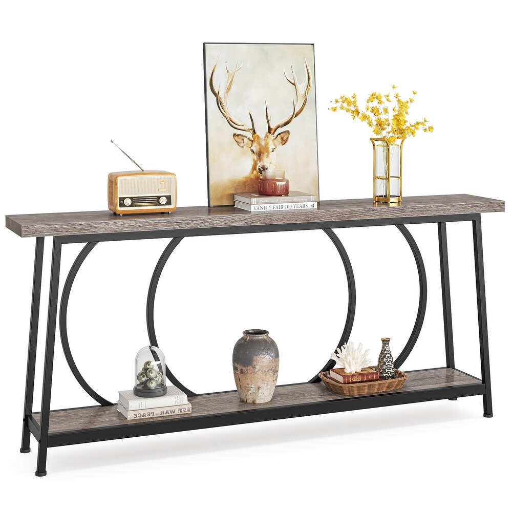 70.9 Inch Extra Long Narrow Sofa Console Table with Metal Frame for Entryway Living Room